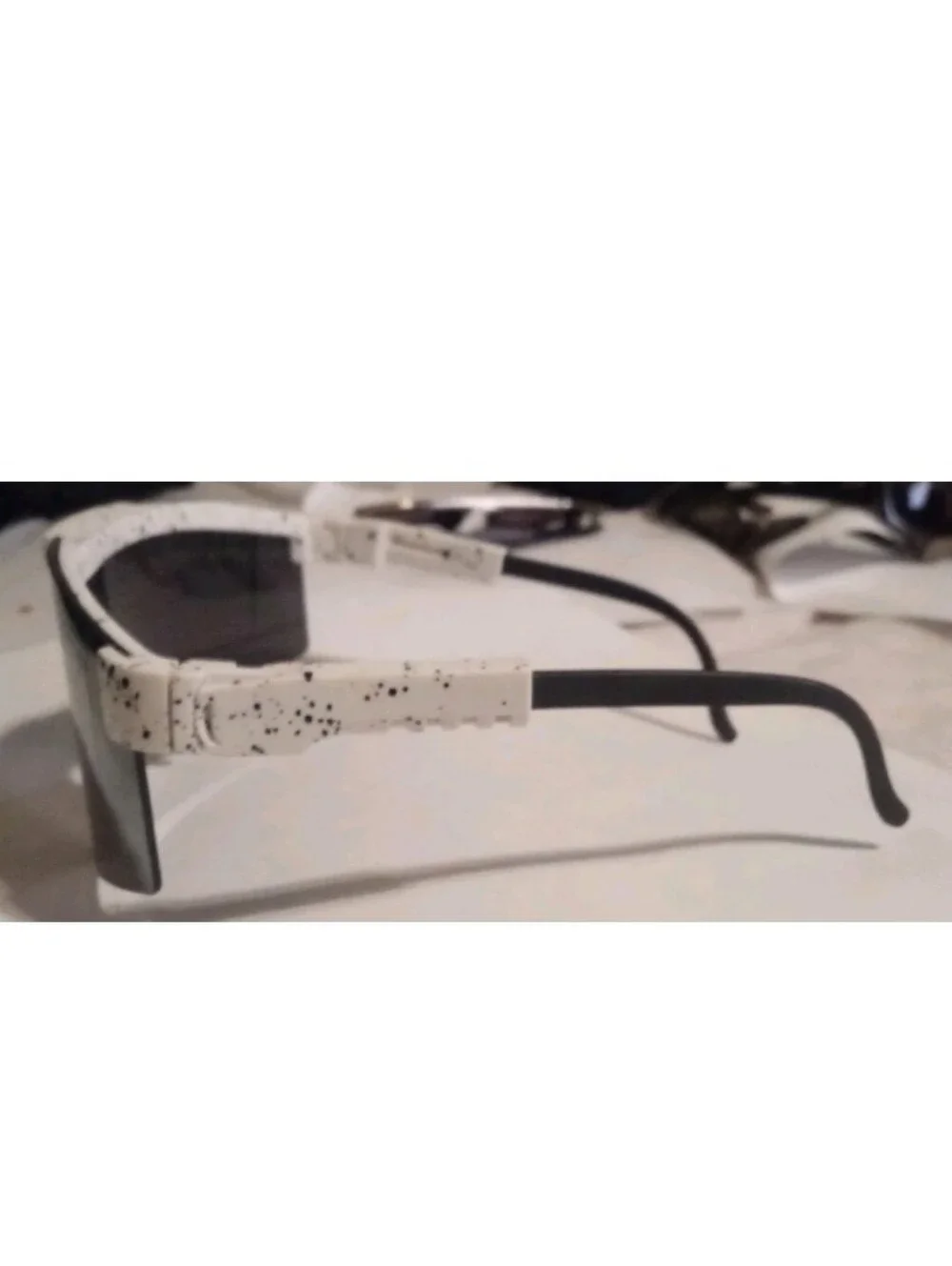 Viper Pit White Paint Splatter Black Sunglasses UV400 Cycling Sports Fishing